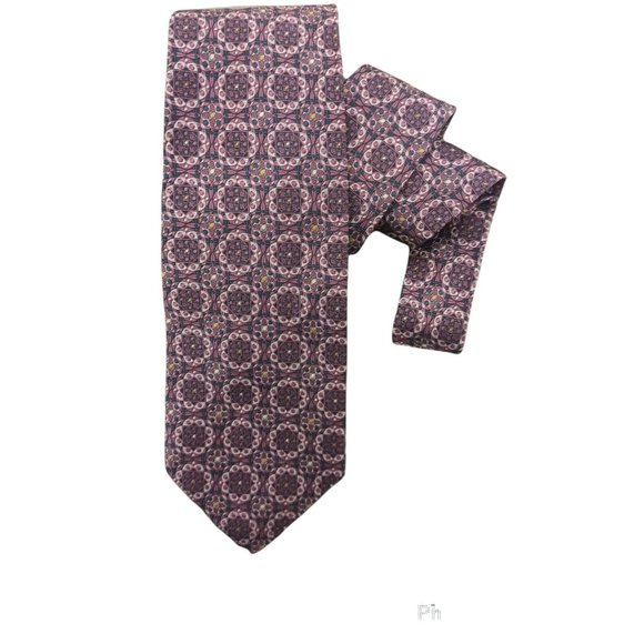 🆕ROBERT TALBOTT Purple Geometric Silk Tie HANDMADE USA 60”/ 4” NWT